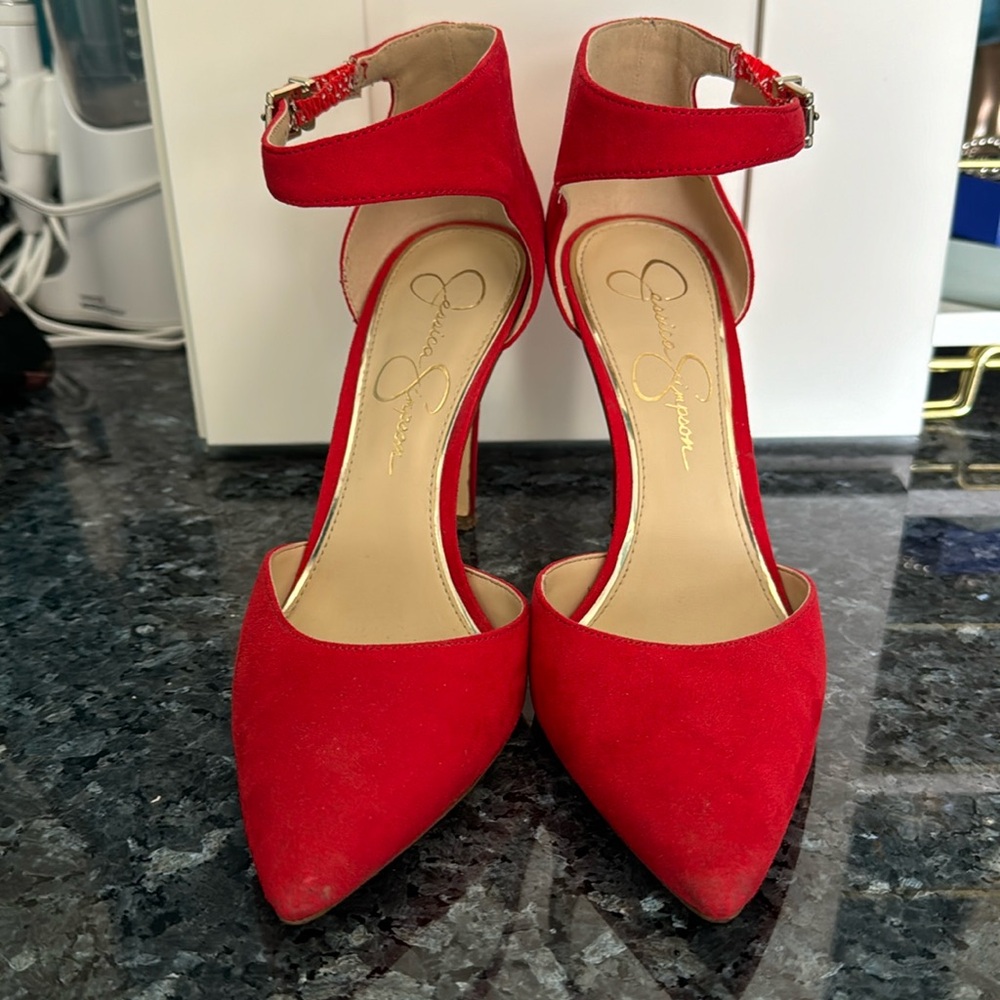 Jessica Simpson red high heels sz. 7.5/38